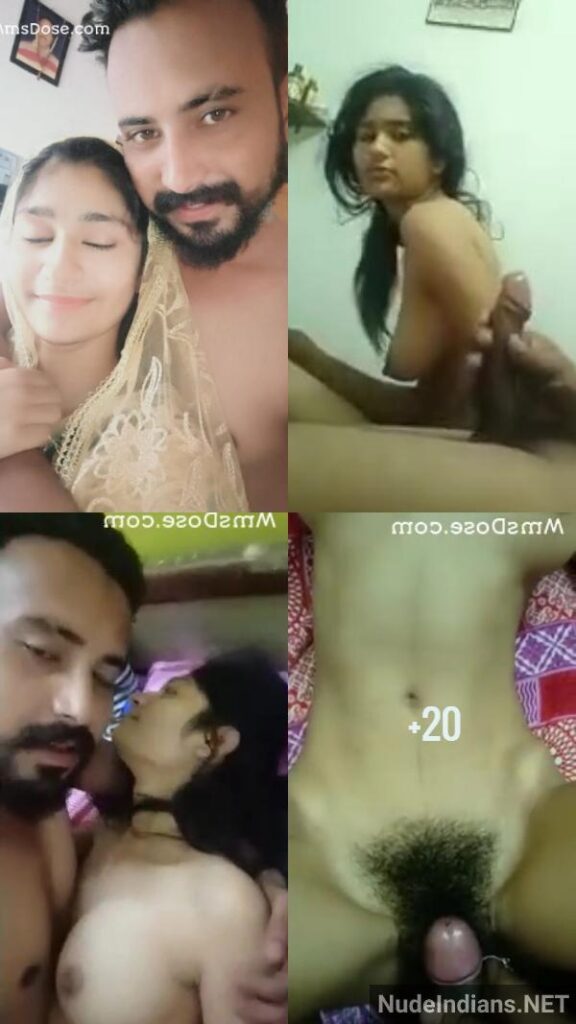 Adult Muslim girl Ayesha engaging in intimate act with relative on bed