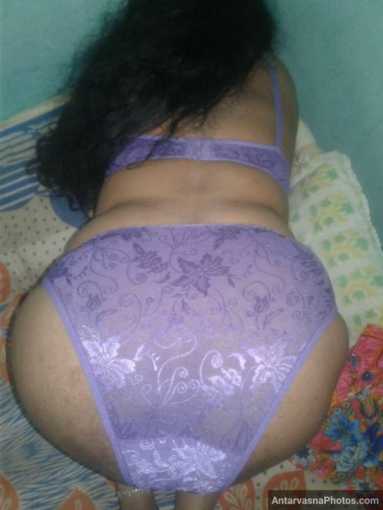 Indian wife in purple lingerie photos