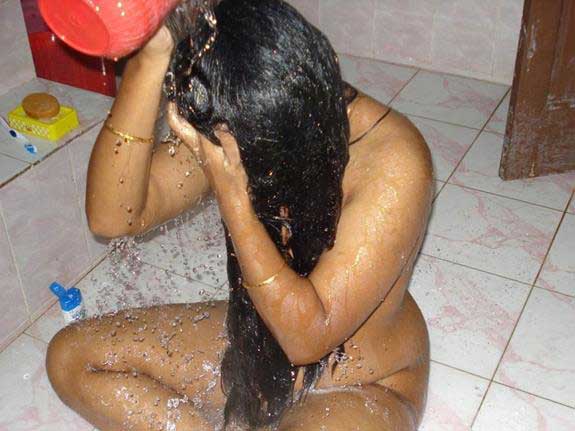 Sensual images of a Punjabi woman bathing