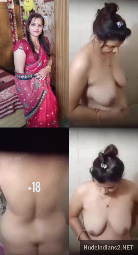 Sneaky son captures nude photos of sexy mom Urmila in the bathroom