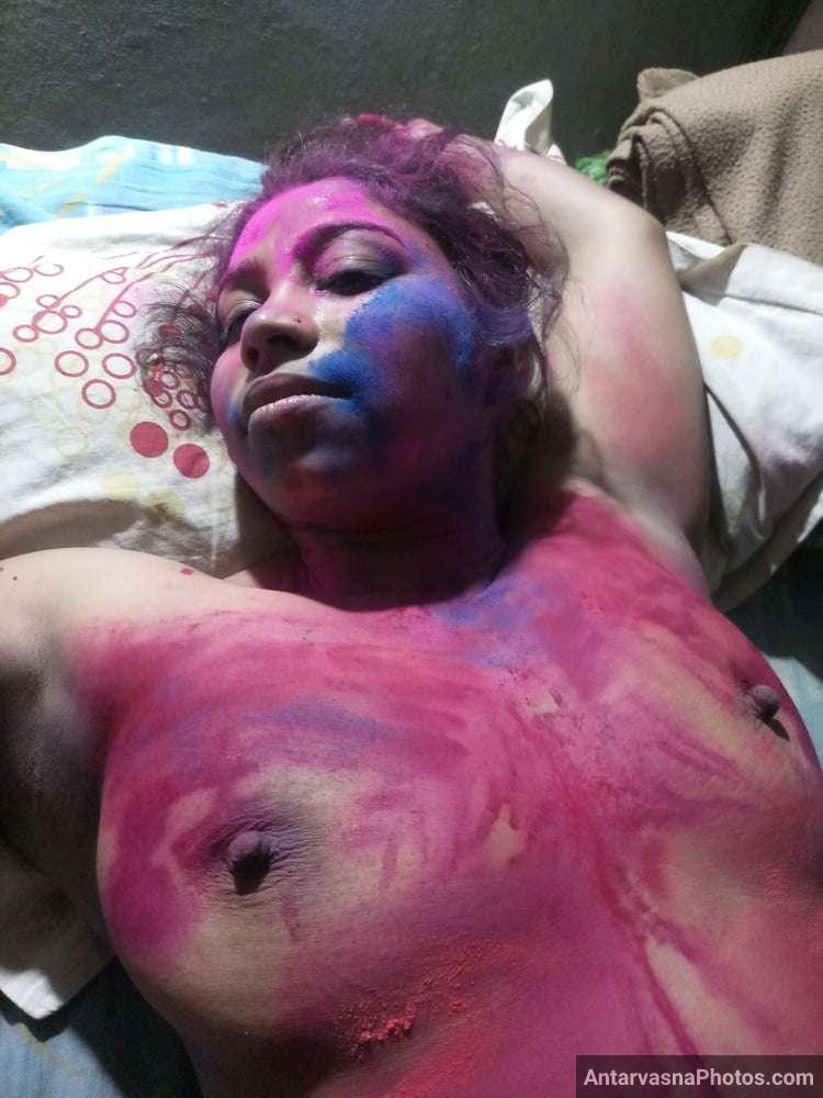 Steamy holi celebration with sexy bihari sister in desi porn pics